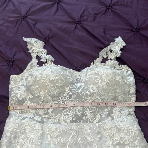 Women’s Tulle Lace Beach wedding dress for bride. Chiffon Boho/ Bohemian size 12 - Picture 8 of 15